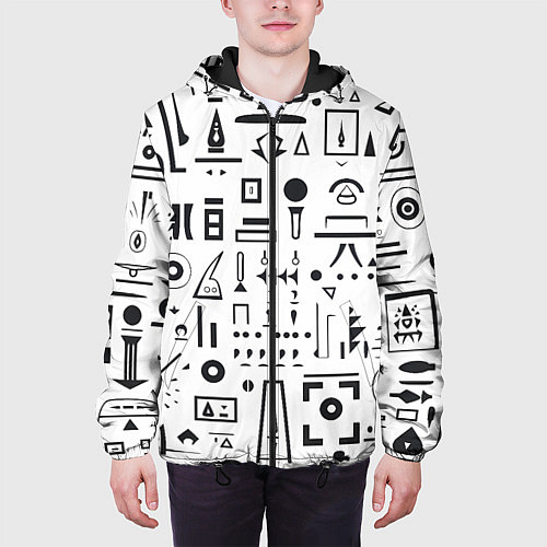 Мужская куртка Геометрическая фантазия / 3D-Черный – фото 3