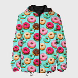 Мужская куртка Разноцветные пончики паттерн