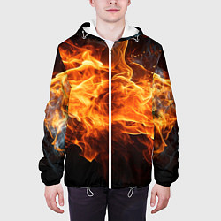 Куртка с капюшоном мужская Black fire style, цвет: 3D-белый — фото 2