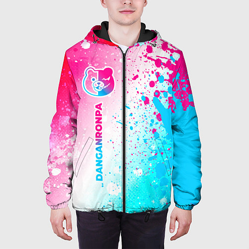 Мужская куртка Danganronpa neon gradient style: по-вертикали / 3D-Черный – фото 3