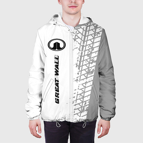 Мужская куртка Great Wall speed на светлом фоне со следами шин: п / 3D-Белый – фото 3