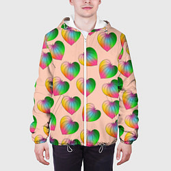 Куртка с капюшоном мужская Цветной листик, цвет: 3D-белый — фото 2