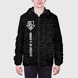 Куртка с капюшоном мужская System of a Down glitch на темном фоне: по-вертика, цвет: 3D-черный — фото 2