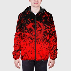 Куртка с капюшоном мужская Ссср в красках серп и молот, цвет: 3D-черный — фото 2
