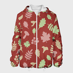 Куртка с капюшоном мужская Осень - бордовый 3, цвет: 3D-белый