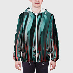Куртка с капюшоном мужская Металлический рельеф, цвет: 3D-белый — фото 2