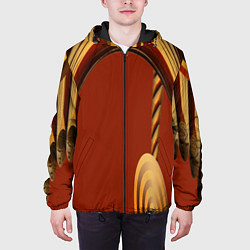 Куртка с капюшоном мужская Древесные изгибы, цвет: 3D-черный — фото 2
