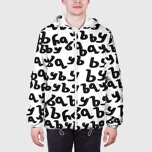 Мужская куртка Ъуъ съука надпись лого / 3D-Белый – фото 3