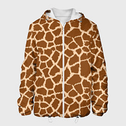 Куртка с капюшоном мужская Кожа жирафа - giraffe, цвет: 3D-белый