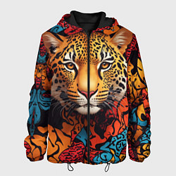 Куртка с капюшоном мужская Леопард с африканскими узорами, цвет: 3D-черный
