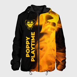 Куртка с капюшоном мужская Poppy Playtime - gold gradient: по-вертикали, цвет: 3D-черный
