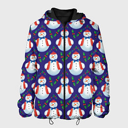 Мужская куртка Милые снеговики - зимний узор