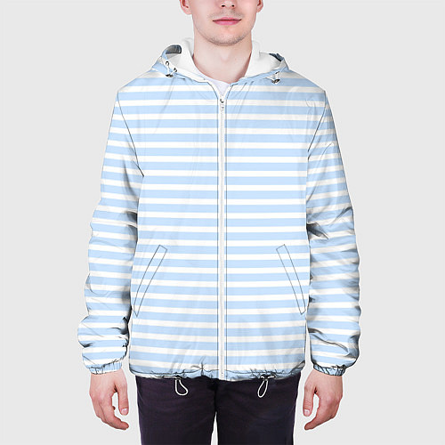 Мужская куртка Полосатый морской стиль / 3D-Белый – фото 3