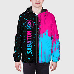 Куртка с капюшоном мужская Sabaton - neon gradient: по-вертикали, цвет: 3D-черный — фото 2