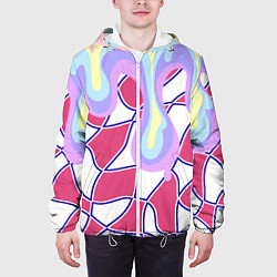 Куртка с капюшоном мужская Rainbow illusion, цвет: 3D-белый — фото 2
