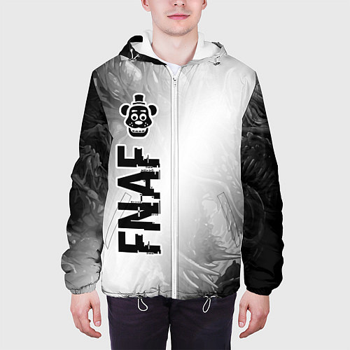 Мужская куртка FNAF glitch на светлом фоне по-вертикали / 3D-Белый – фото 3