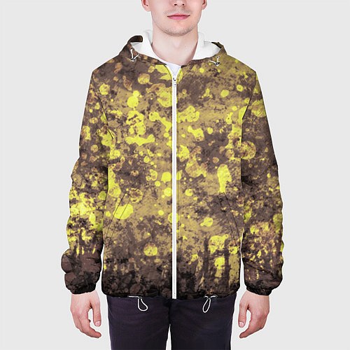 Мужская куртка Грязно-желтая осень / 3D-Белый – фото 3