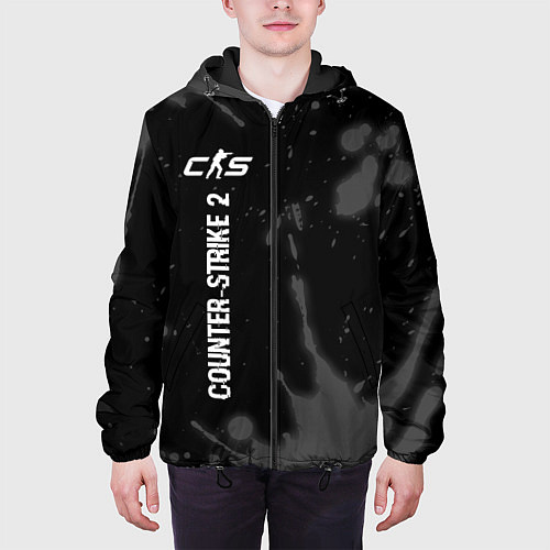 Мужская куртка Counter-Strike 2 glitch на темном фоне по-вертикал / 3D-Черный – фото 3