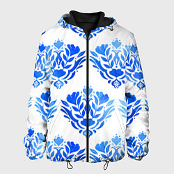 Куртка с капюшоном мужская Floral pattern - watercolor, цвет: 3D-черный