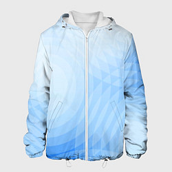 Куртка с капюшоном мужская Абстракция с голубыми кругами, цвет: 3D-белый