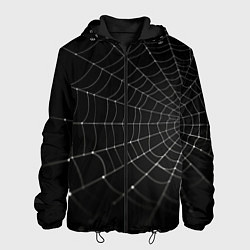 Куртка с капюшоном мужская Паутина на черном фоне, цвет: 3D-черный