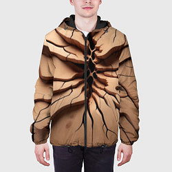 Куртка с капюшоном мужская Veins on a tree, цвет: 3D-черный — фото 2
