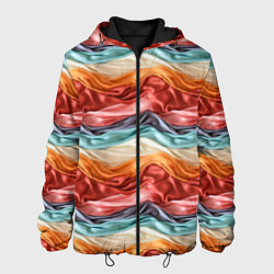 Куртка с капюшоном мужская Разноцветные полосы текстура ткани, цвет: 3D-черный