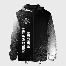 Куртка с капюшоном мужская Bring Me the Horizon glitch на темном фоне по-верт, цвет: 3D-черный