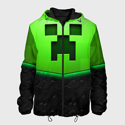 Куртка с капюшоном мужская Майнкрафт крипер, цвет: 3D-черный
