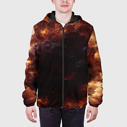 Куртка с капюшоном мужская Взрыв нейронной звезды в космосе, цвет: 3D-черный — фото 2