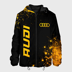 Куртка с капюшоном мужская Audi - gold gradient вертикально, цвет: 3D-черный