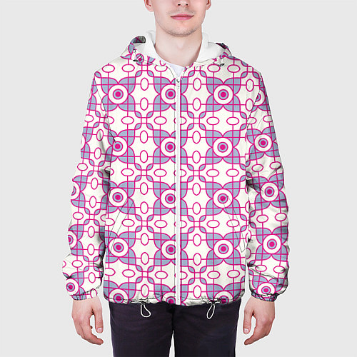 Мужская куртка Художественные цветы / 3D-Белый – фото 3