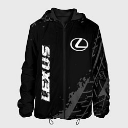 Мужская куртка Lexus speed на темном фоне со следами шин вертикал