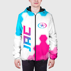 Куртка с капюшоном мужская JAC neon gradient style вертикально, цвет: 3D-черный — фото 2