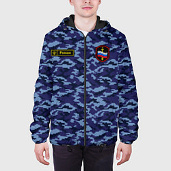 Куртка с капюшоном мужская Камуфляж синий - Роман, цвет: 3D-черный — фото 2