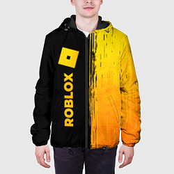Куртка с капюшоном мужская Roblox - gold gradient по-вертикали, цвет: 3D-черный — фото 2
