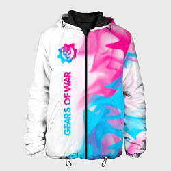 Куртка с капюшоном мужская Gears of War neon gradient style по-вертикали, цвет: 3D-черный