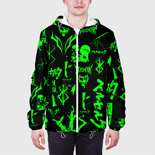 Мужская куртка Berserk neon green / 3D-Белый – фото 3