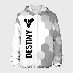 Куртка с капюшоном мужская Destiny glitch на светлом фоне по-вертикали, цвет: 3D-белый