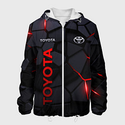 Куртка с капюшоном мужская Toyota - плиты с эффектом свечения, цвет: 3D-белый