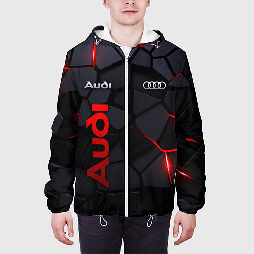 Мужская куртка Audi - плиты с эффектом свечения / 3D-Белый – фото 3