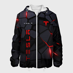 Куртка с капюшоном мужская Tesla - плиты с эффектом свечения, цвет: 3D-белый