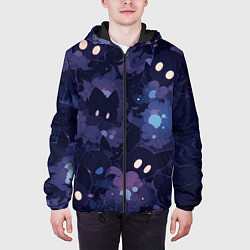 Куртка с капюшоном мужская Фиолетовые котики, цвет: 3D-черный — фото 2