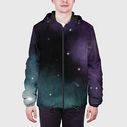 Куртка с капюшоном мужская Космос и звезды на темном фоне, цвет: 3D-черный — фото 2