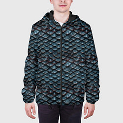 Куртка с капюшоном мужская Dragon scale pattern, цвет: 3D-черный — фото 2