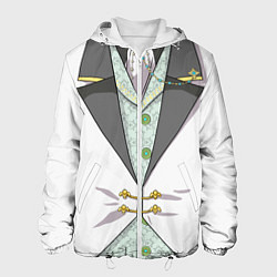 Куртка с капюшоном мужская Белый мультяшный фрак с шейным платком, цвет: 3D-белый