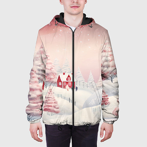 Мужская куртка Снежное сияние ночи / 3D-Черный – фото 3