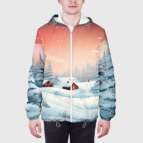 Мужская куртка Погружение в зимнюю атмосферу / 3D-Белый – фото 3