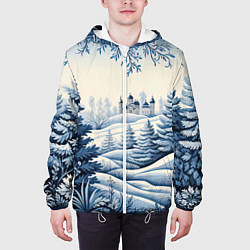 Куртка с капюшоном мужская Зимняя сказка 2024, цвет: 3D-белый — фото 2