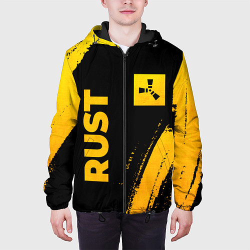 Мужская куртка Rust - gold gradient вертикально / 3D-Черный – фото 3